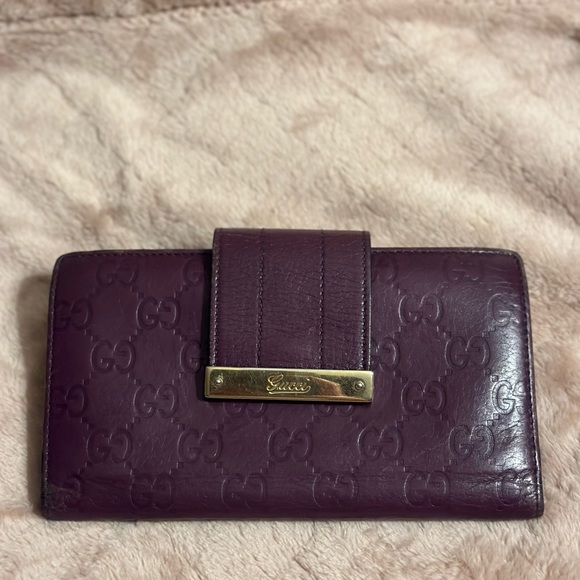 Gucci Guccissima Long Purple Wallet